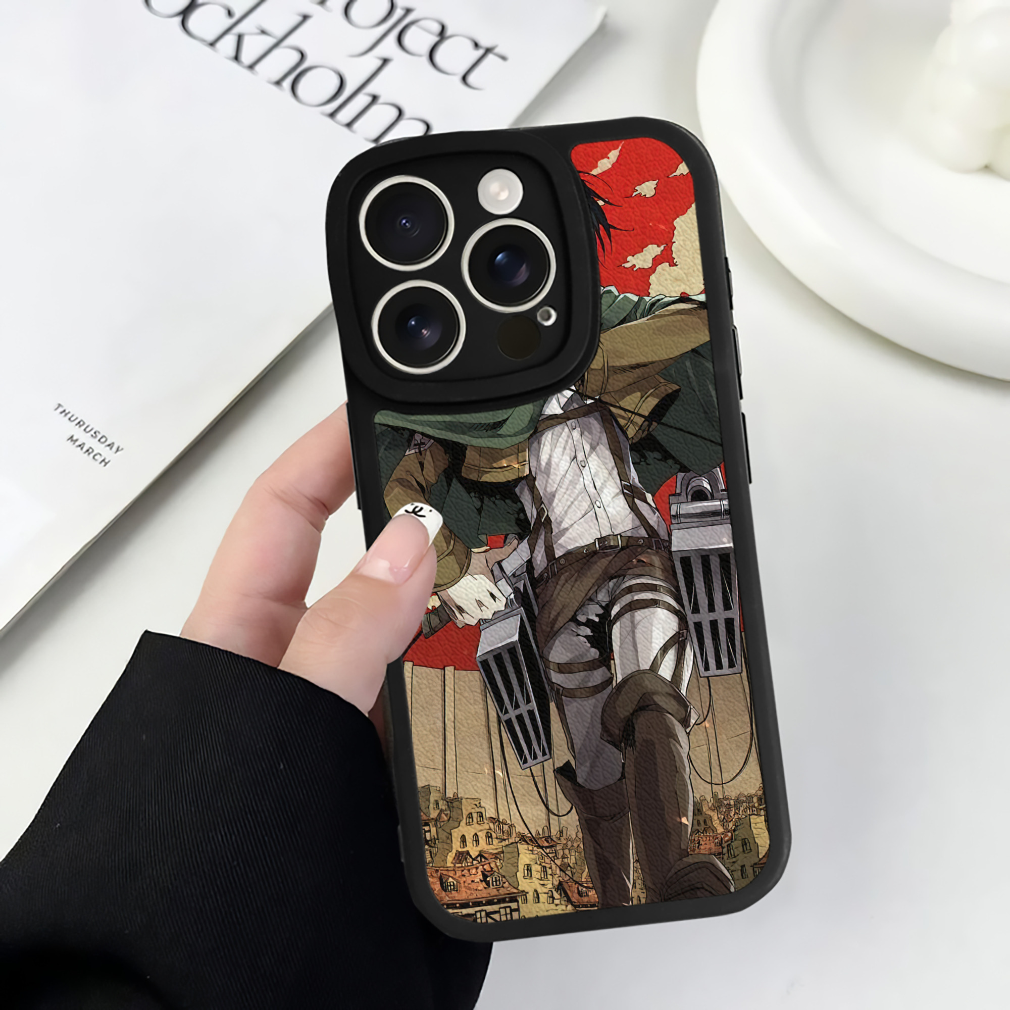 （画像用） 進撃の巨人 Attack on Titan 【iPhone 16シリーズ対応】シリコンスマホケース（レザー調） 材質：シリコン